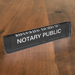 Porte-nom Pour Bureau Plaque signalétique simple Notaire Public Acryliqu