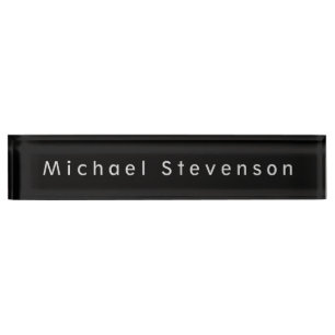 Porte-nom Pour Bureau Plaque signalétique unique Black Elegant Modern De