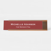 Porte-nom Pour Bureau Plat professionnel rouge profond moderne (Devant)