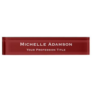 Porte-nom Pour Bureau Plat professionnel rouge profond moderne