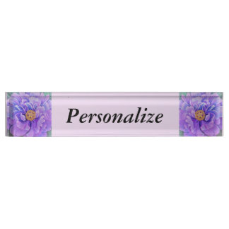 Porte-nom Pour Bureau Plate de noms personnalisée avec option d'horloge 