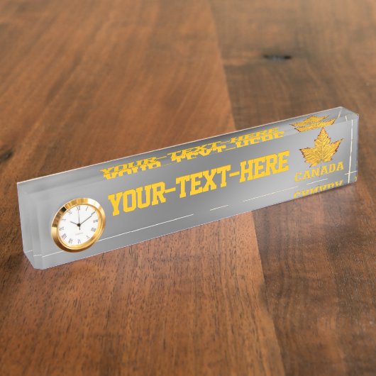 Porte-nom Pour Bureau Plates de noms Canada Personnalisation Canada Nom  (Taille)