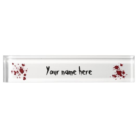 Porte-nom Pour Bureau Plats sanguins d'Halloween (Devant)