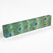 Porte-nom Pour Bureau Plumage de paon