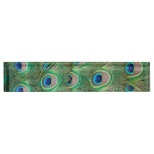 Porte-nom Pour Bureau Plumage de paon