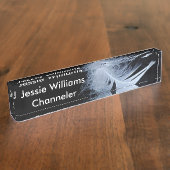 Porte-nom Pour Bureau Plumes blanches - angélique par nature (Taille)