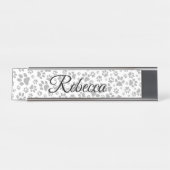 Porte-nom Pour Bureau Poches de chien noir et blanc Poka Dot (Devant)