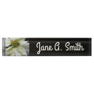 Porte-nom Pour Bureau Poinsettia Elegant Christmas Holiday Floral
