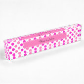 Porte-nom Pour Bureau Pois rose
