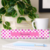 Porte-nom Pour Bureau Pois rose