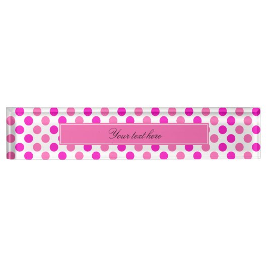 Porte-nom Pour Bureau Pois rose (Devant)