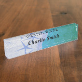 Porte-nom Pour Bureau Poisson étoilé et océan (Taille)