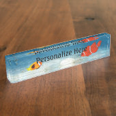 Porte-nom Pour Bureau Poissons Dans L'Assiette De Nom Du Bureau Océaniqu (Taille)