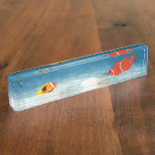 Porte-nom Pour Bureau Poissons dans l'océan (Taille)