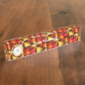 Porte-nom Pour Bureau Poivrons rouges et jaunes (Taille)