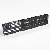 Porte-nom Pour Bureau Police de la ligne bleue mince