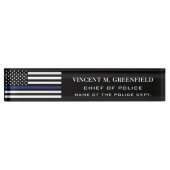 Porte-nom Pour Bureau Police de la ligne bleue mince (Devant)