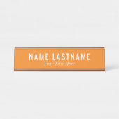 Porte-nom Pour Bureau Polices blanches d'orange vif (Devant)