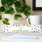 Porte-nom Pour Bureau Polka Dot Neon Enseignant