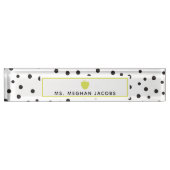 Porte-nom Pour Bureau Polka Dot Neon Enseignant (Devant)