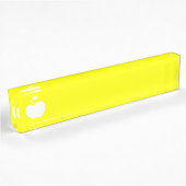 Porte-nom Pour Bureau Pomme jaune et blanche
