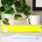 Porte-nom Pour Bureau Pomme jaune et blanche