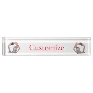 Porte-nom Pour Bureau Pose vintage de Yoga Backbend Thunder_Cove