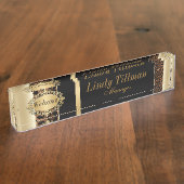 Porte-nom Pour Bureau Poster de animal Jaguar avec Champagne (Taille)