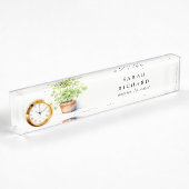 Porte-nom Pour Bureau Pot Herbe Persil Coriander Aquarelle Botanique
