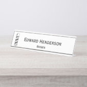 Porte-nom Pour Bureau Poteau de Barber| Barbier (Devant)