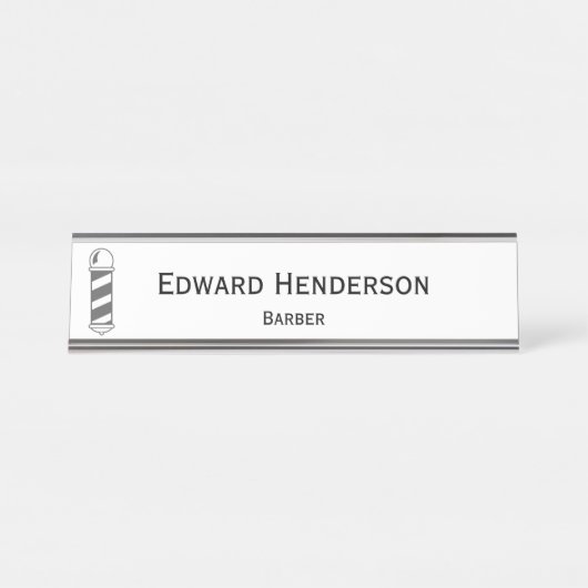Porte-nom Pour Bureau Poteau de Barber| Barbier (Devant)