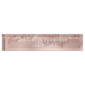Porte-nom Pour Bureau Poussière de Parties scintillant rose Gold Blush R (Devant)