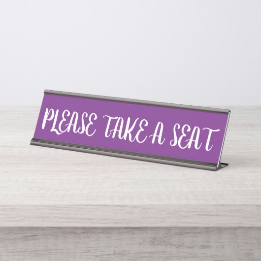 PORTE-NOM POUR BUREAU "PRENEZ PLACE" (Devant)