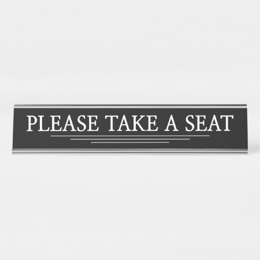 PORTE-NOM POUR BUREAU "PRENEZ PLACE" (Devant)