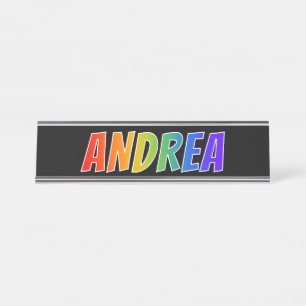 Porte-nom Pour Bureau Prénom "ANDREA" : Couleur arc-en-ciel amusant