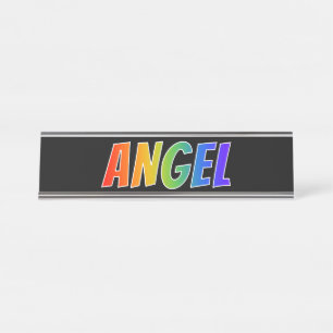 Porte-nom Pour Bureau Prénom "ANGEL": Couleur arc-en-ciel amusant
