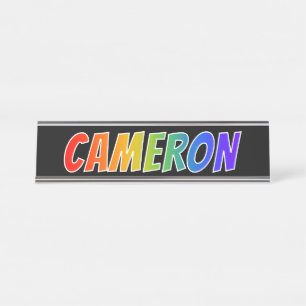 Porte-nom Pour Bureau Prénom "CAMERON": Couleur arc-en-ciel amusant