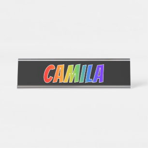 Porte-nom Pour Bureau Prénom "CAMILA" : Coloration d'arc-en-ciel