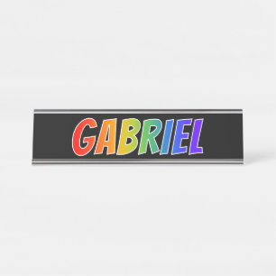 Porte-nom Pour Bureau Prénom "GABRIEL" : Coloration d'arc-en-ciel
