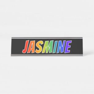 Porte-nom Pour Bureau Prénom "JASMIN" : Coloration d'arc-en-ciel