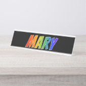 Porte-nom Pour Bureau Prénom "MARY" : Couleur arc-en-ciel amusant (Devant)