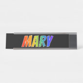 Porte-nom Pour Bureau Prénom "MARY" : Couleur arc-en-ciel amusant (Devant)