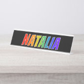 Porte-nom Pour Bureau Prénom "NATALIA" : Couleur arc-en-ciel amusant