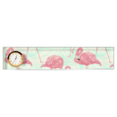 Porte-nom Pour Bureau Preppy Chic Elegant Pink Flamingo Motif (Devant)