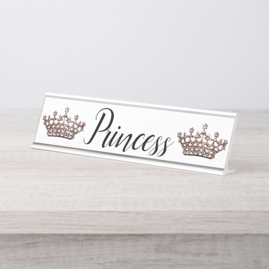 Porte-nom Pour Bureau "Princesse" (Devant)