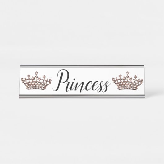 Porte-nom Pour Bureau "Princesse" (Devant)