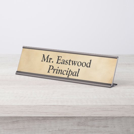 Porte-nom Pour Bureau Principal ancien papier (Devant)