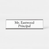 Porte-nom Pour Bureau Principal en blanc (Devant)