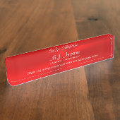 Porte-nom Pour Bureau Procureur Luxury rouge vif avec slogan (Taille)