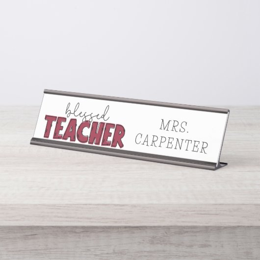Porte-nom Pour Bureau Professeur béni (Devant)
